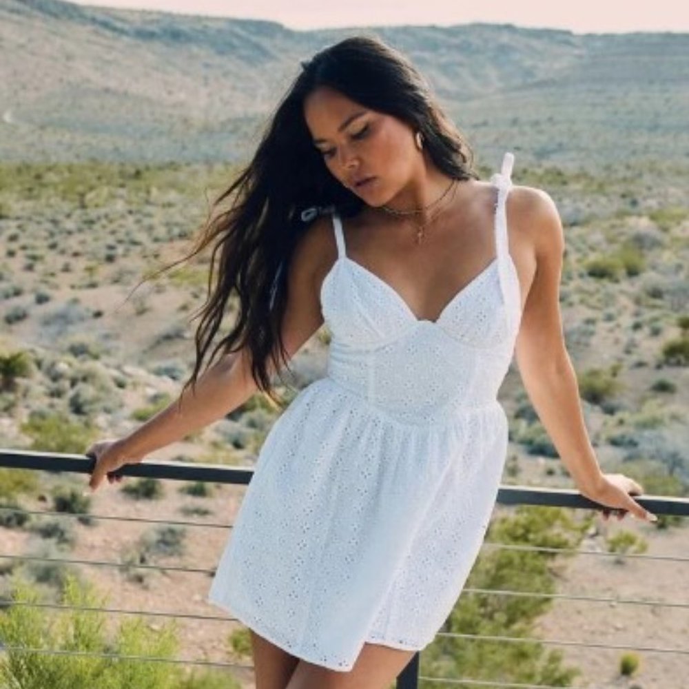 NWT Garage Eyelet Bustier Flare Dress